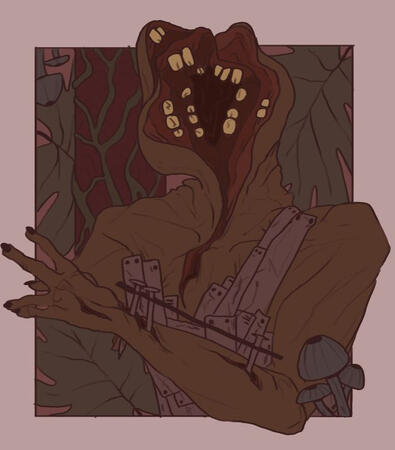 Flat, one character, simple background