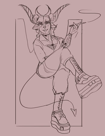 Sketch, one character, no background