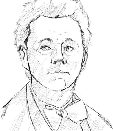Sketch, one character, no background