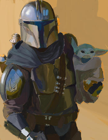 Flat, two characters, bust, simple background